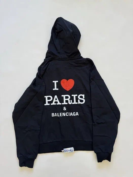 зип худи Balenciaga I love Paris cropped S M L — фото 4