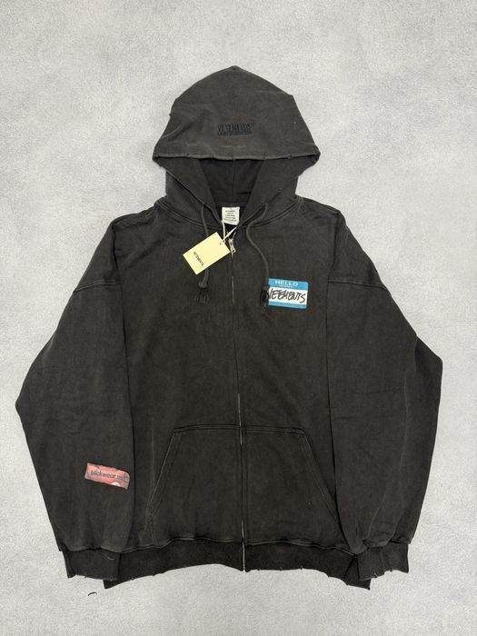 зип худи Vetements Hello my name is