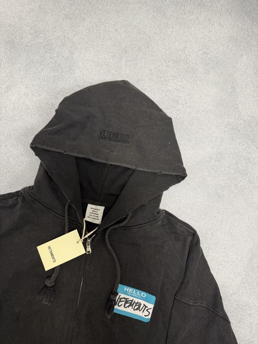 зип худи Vetements Hello my name is — фото 2