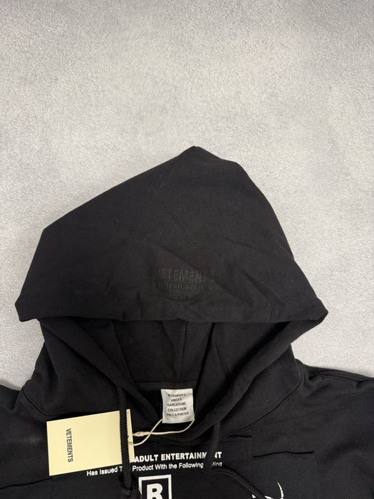 худи Vetements Hardcore Restricted hoodie black L Xl — фото 3