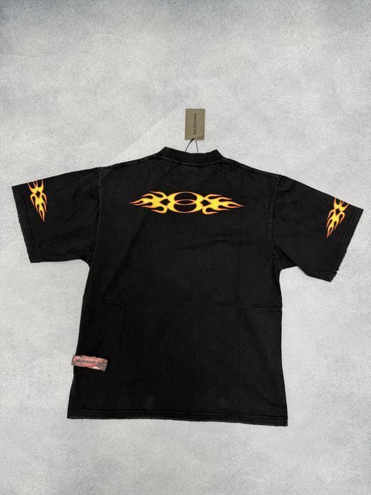 футболка Balenciaga Unity logo fire tee S M L — фото 6