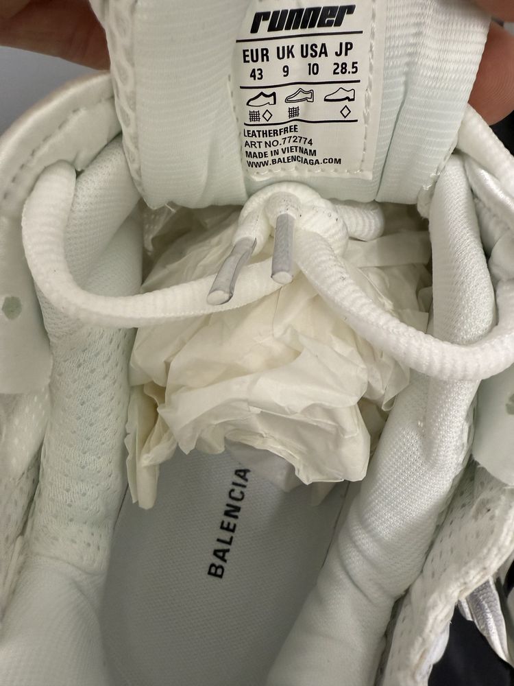 кроссовки Balenciaga Runners white black 41 42 43 44 45 vetements rick owens — фото 4