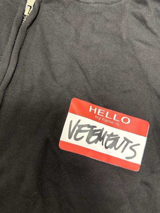 зип худи Vetements hello my name is black red balenciaga s m — фото 2