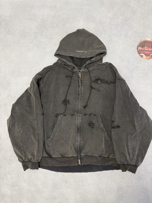 Зип худи бомбер destress Grailz Project M L balenciaga vetements