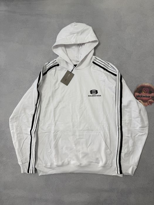 худи Balenciaga Strips 2025 white M L
