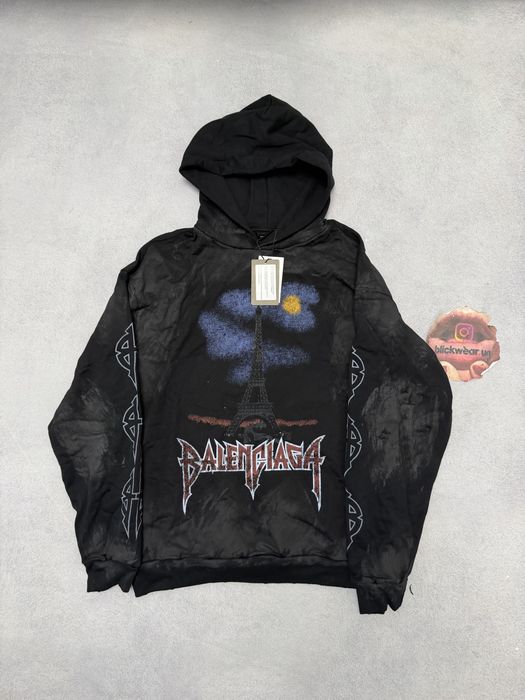 худи Balenciaga Paris Moon black S M L Vetements