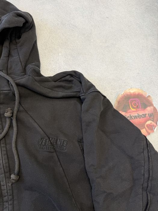 зип худи  Vetements Deconstructed zip up Black M L  balenciaga grailz — фото 3
