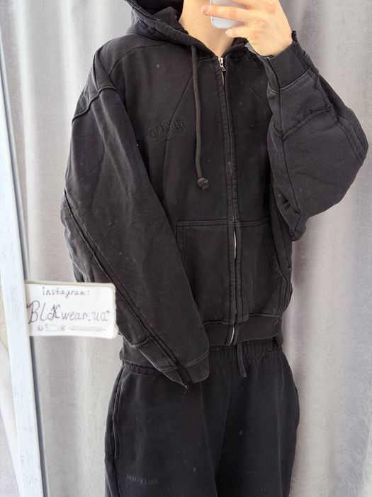 зип худи  Vetements Deconstructed zip up Black M L  balenciaga grailz — фото 6