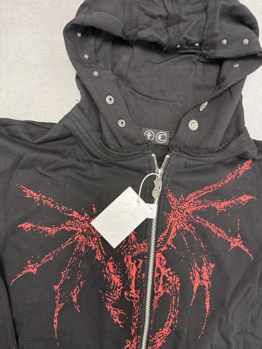 зип худи Thug club Dragon zip black red vetements project gr chrome — фото 2