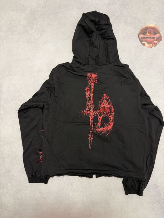 зип худи Thug club Dragon zip black red vetements project gr chrome — фото 4