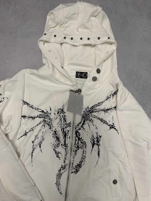 зип худи Thug club Dragon zip white vetements project gr chrome — фото 2