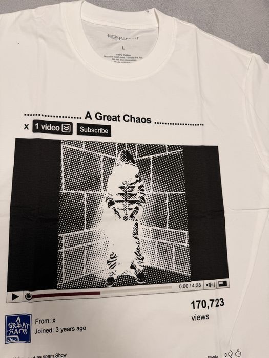 футболка Ken Carson Agreat chaos merch music white M L vetements mm6 — фото 2