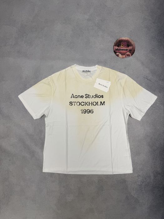 футболка Acne studios White logo tee S M L Stockholm balenciaga rick owens vetements maison margiela