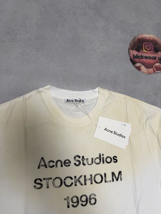 футболка Acne studios White logo tee S M L Stockholm balenciaga rick owens vetements maison margiela — фото 2