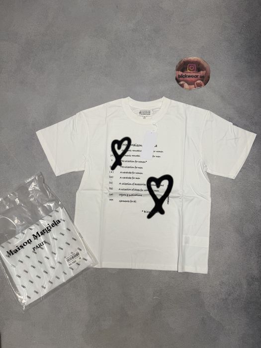 Футболка Maison Margiela Hearts tee white S M L vetements balenciaga rick owens