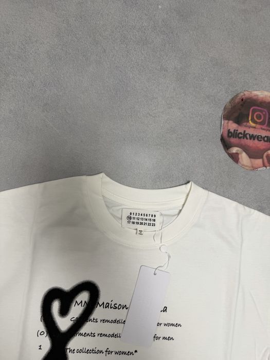 Футболка Maison Margiela Hearts tee white S M L vetements balenciaga rick owens — фото 2