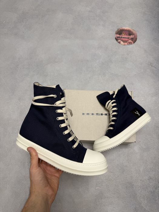 кеды кеди Rick Owens Ramones drkshdw Blue Logo 44 45 Vetements rick owens raf simons off white