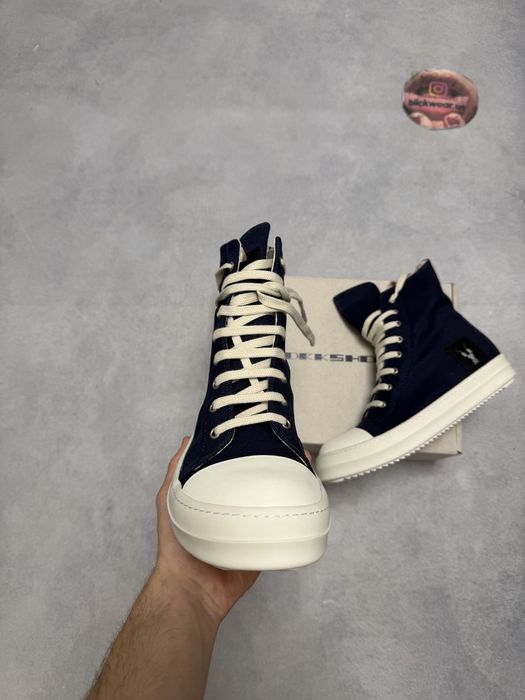 кеды кеди Rick Owens Ramones drkshdw Blue Logo 44 45 Vetements rick owens raf simons off white — фото 2