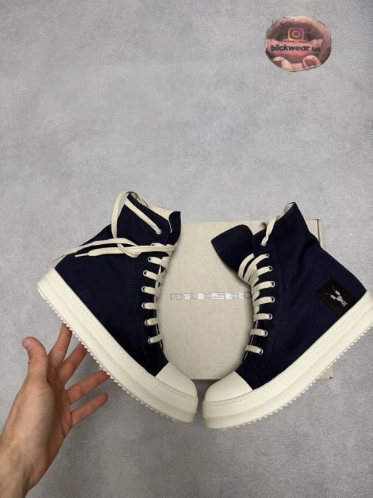 кеды кеди Rick Owens Ramones drkshdw Blue Logo 44 45 Vetements rick owens raf simons off white — фото 7