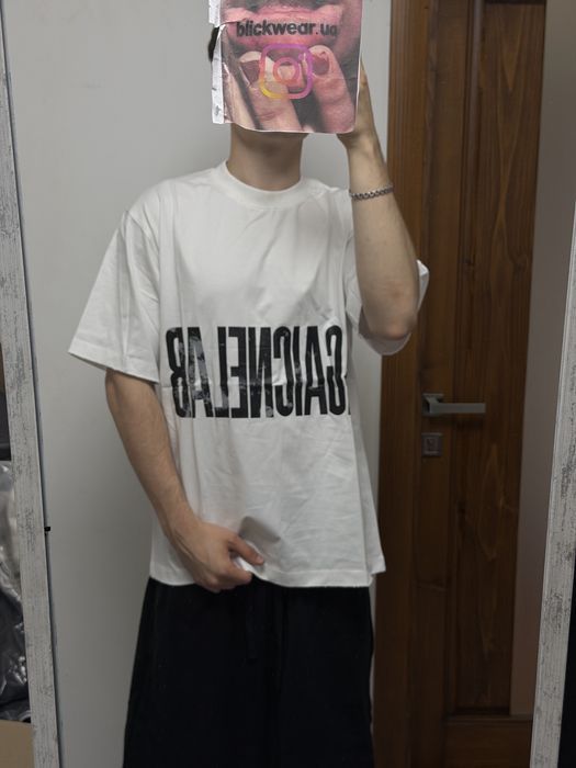 Футболка Balenciaga Reverse Logo white S M L vetements project gr pr — фото 5