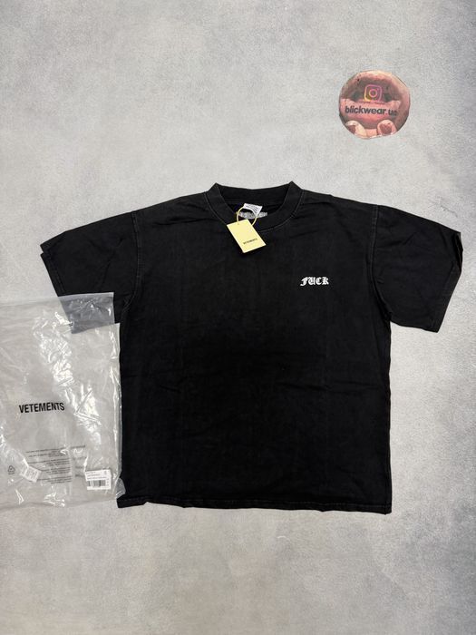 футболка Vetements Fuck tee Black 2026 S M l