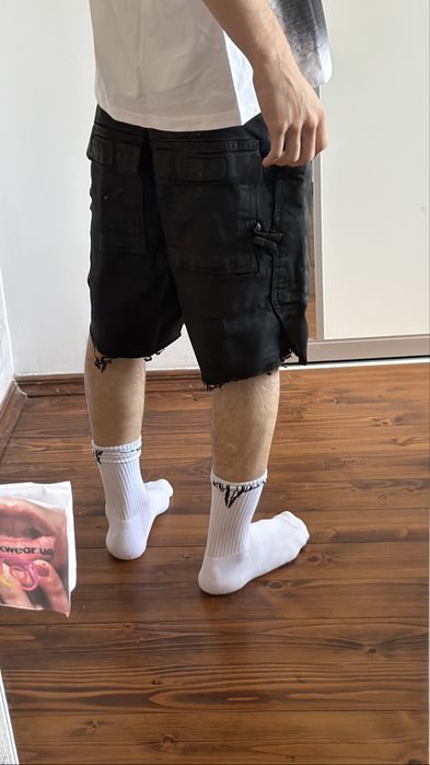 шорты шорти Rick Owens Waxed shorts ne drkshdw vetements balenciaga raf simons acne studios — фото 7