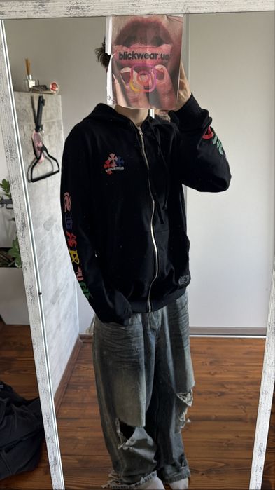 зип худи Chrome Hearts Multicolor Zip up black — фото 5