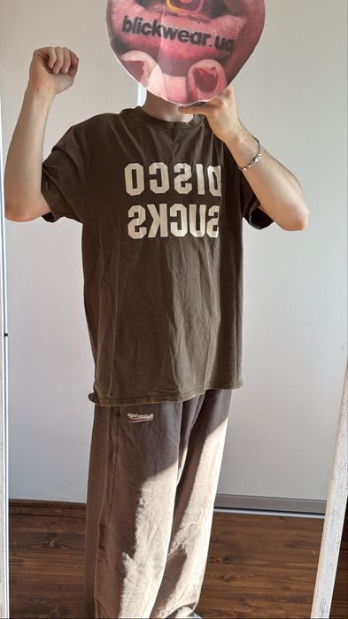 футболка Number Nine Discosucks brown tee undercover archive rick owens balenciaga — фото 4