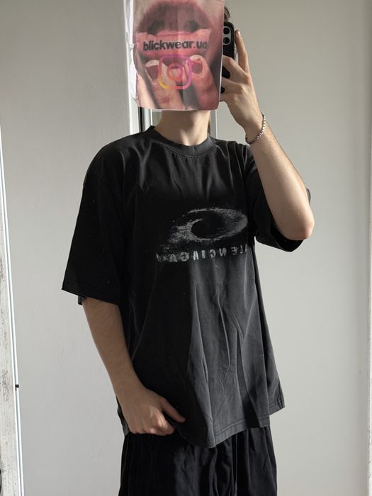 футболка Balenciaga infinity logoS M l  2026 tee washed 2026 — фото 6