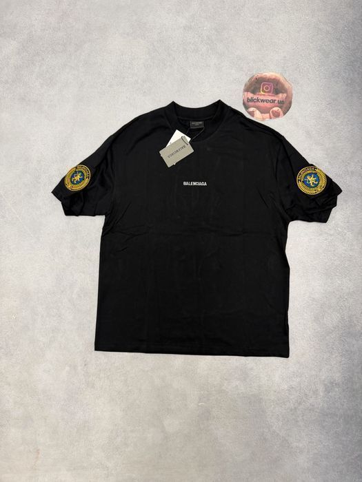 футболка Balenciaga Patched black 2026 logo T shirt S M L