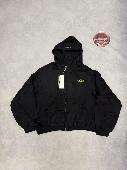 зип худи Project gr Destress zip up Black S M L vetements rick owens protocol index