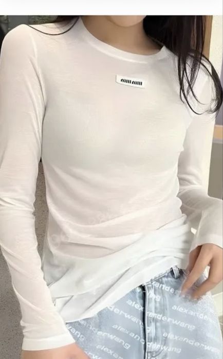 лонгслив топ Miu Miu longsleeve M L prada — фото 3