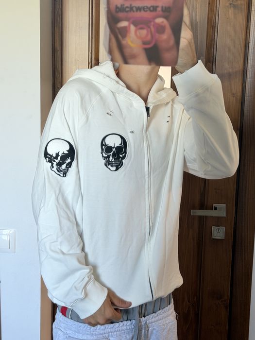 зип худи Number nine skull zip up white balenciaga vetements rick owens project gr — фото 8