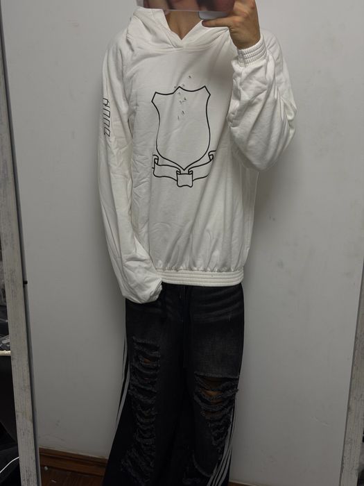худи Number Nine Shield hoodie white M L balenciaga vetements rick owens — фото 6