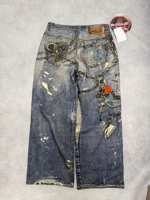штаны штани ACNE STUDIOS painted printed jeans  S M l vetements balenciaga project gr protoocol index — фото 4