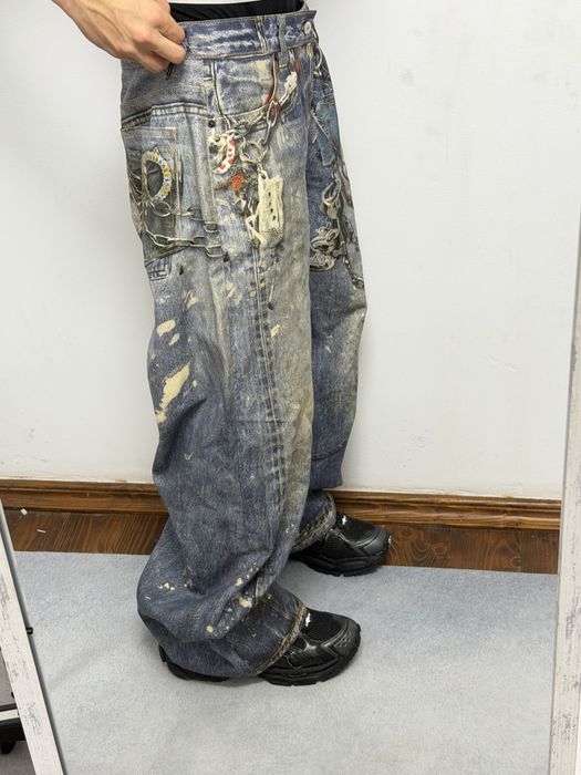 штаны штани ACNE STUDIOS painted printed jeans  S M l vetements balenciaga project gr protoocol index — фото 6