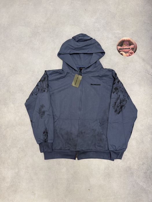 зип худи Balenciaga Blue washed 2026 zip up S M L vetements rick owens project gr protocol index