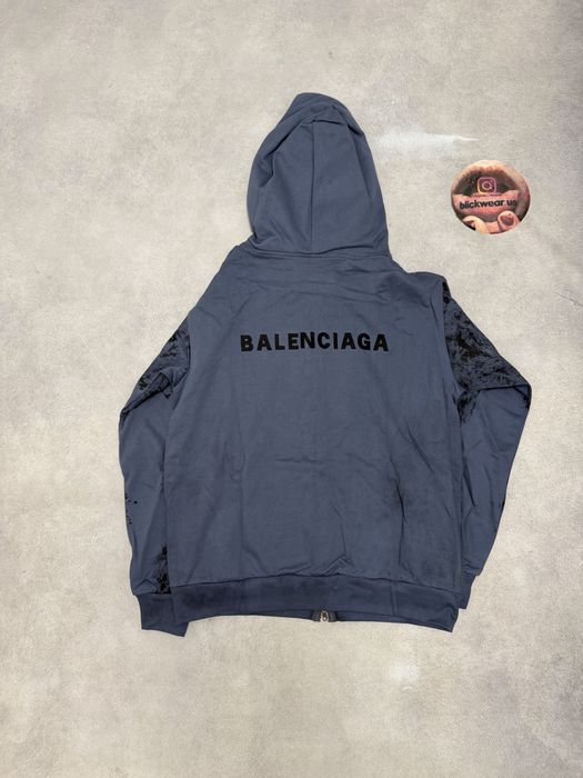 зип худи Balenciaga Blue washed 2026 zip up S M L vetements rick owens project gr protocol index — фото 5