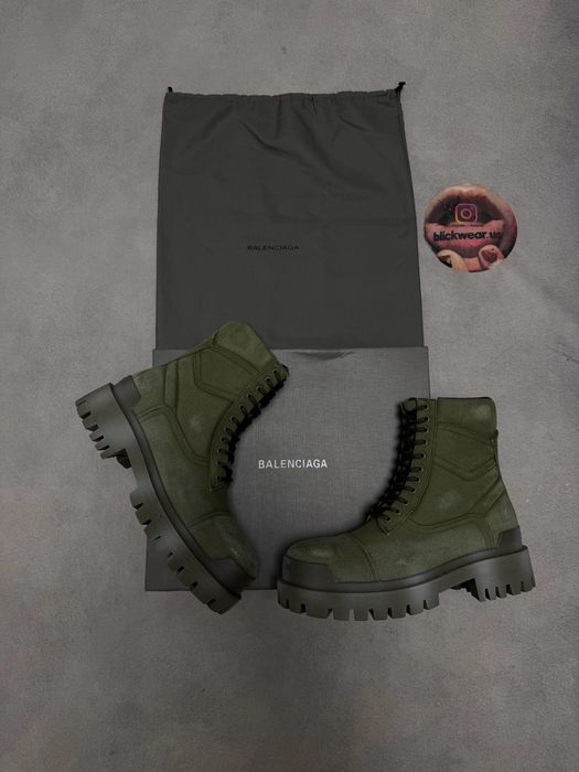 Буты черевики Balenciaga Strike boots Army green 41 42 43 44 45 rick owens timberland lanvin acne studios