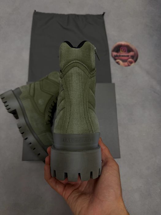 Буты черевики Balenciaga Strike boots Army green 41 42 43 44 45 rick owens timberland lanvin acne studios — фото 4