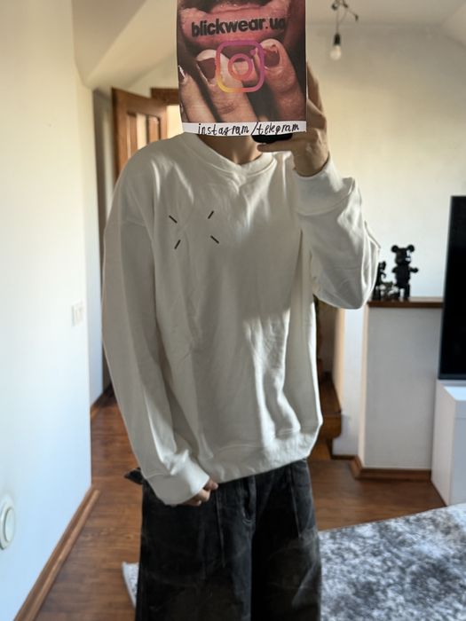 свитшот Maison Margiela white sweartshirt M L balenciaga rick owens project gr  and white — фото 5
