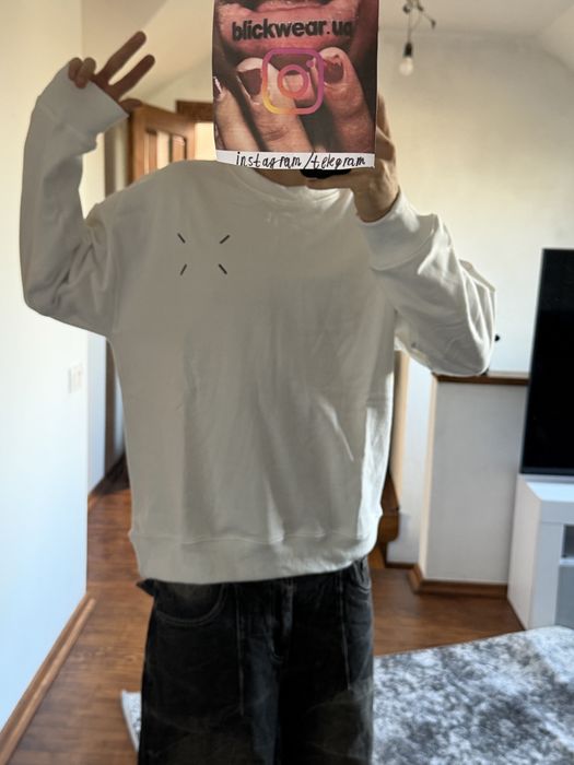 свитшот Maison Margiela white sweartshirt M L balenciaga rick owens project gr  and white — фото 6